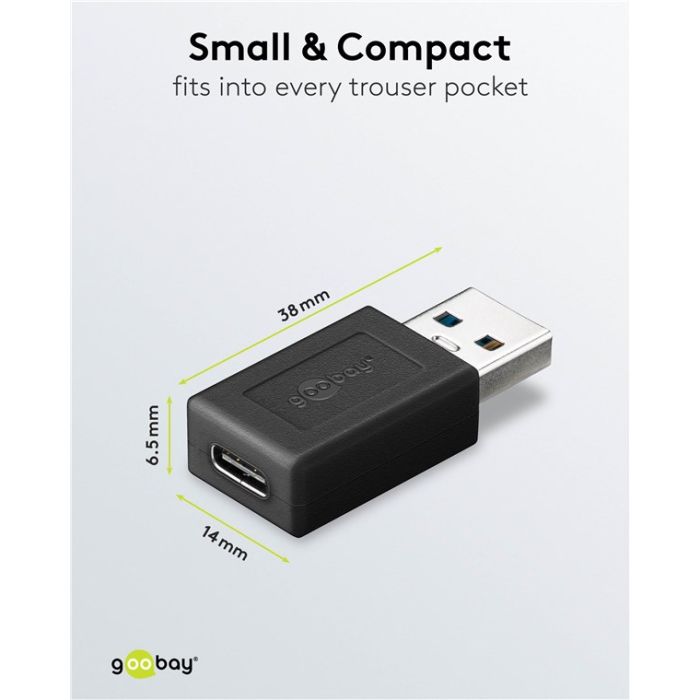 Goobay SuperSpeed adapter USB-C f USB-A m 3.0