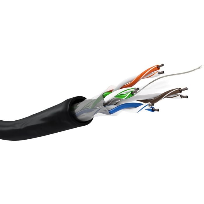 Mrežni kabl CAT 6 outdoor, U/UTP, CCA, AWG 23/1 (solid), PE plašt, 100m