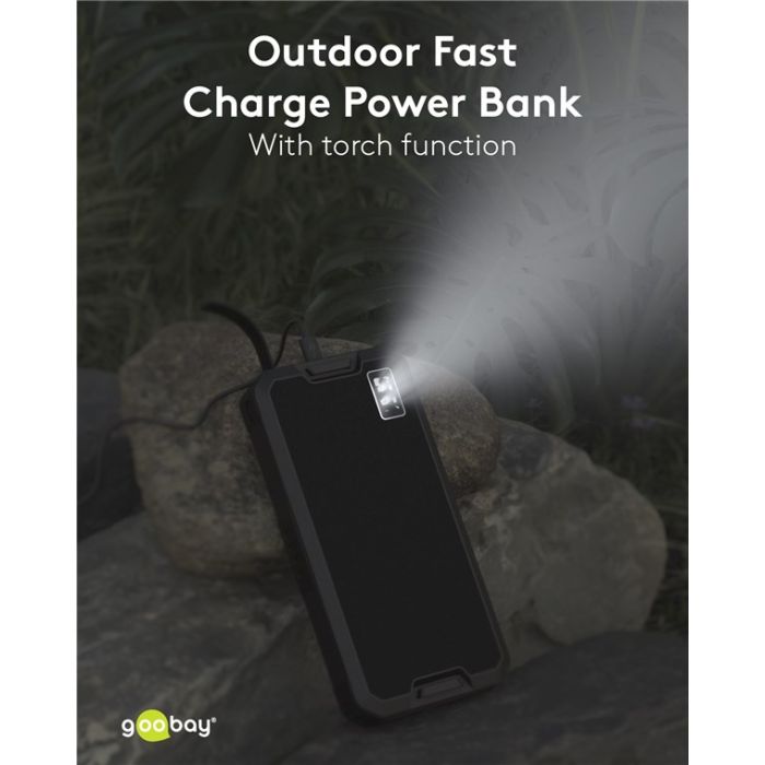 Goobay Solarni Power Bank 20,000mAh sa brzim punjenjem