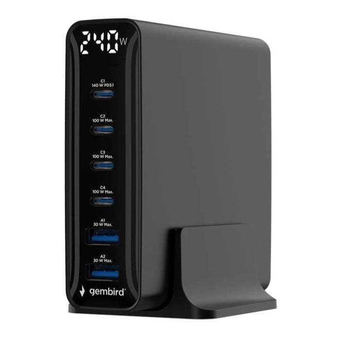GEMBIRD-TA-UC-2A4C-PD240-01-BK-BLACK