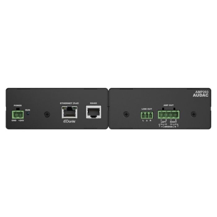 Audac AMP203 - Mrežno stereo mini pojačalo sa Dante/AES67 i PoE napajanjem