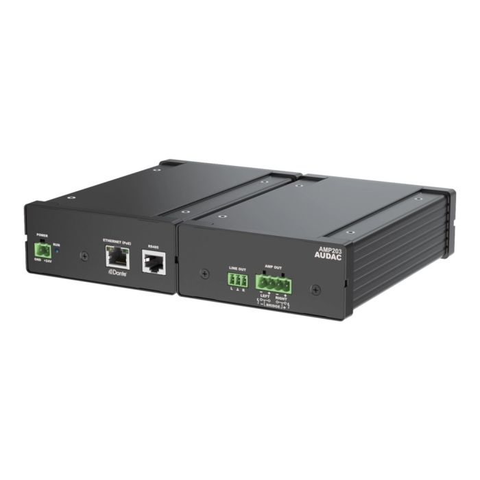 Audac AMP203 - Mrežno stereo mini pojačalo sa Dante/AES67 i PoE napajanjem
