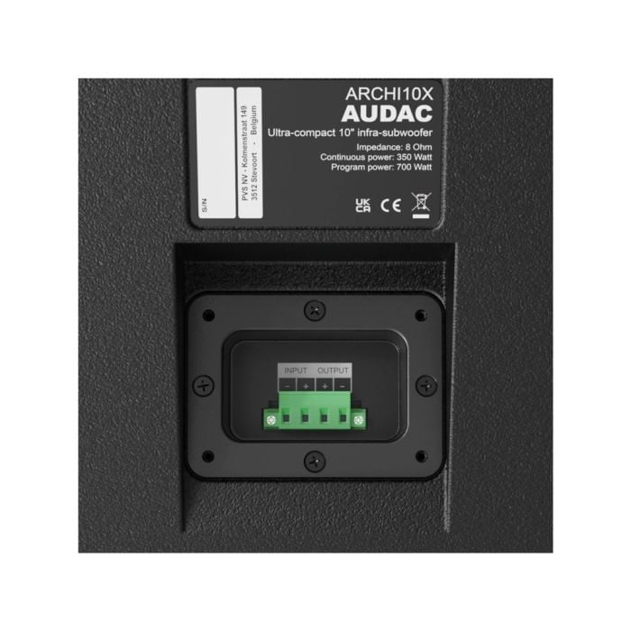 Audac ARCHI10X/OB - Infra-subwoofer 10&quot; AeroVent IP55, crni spoljni