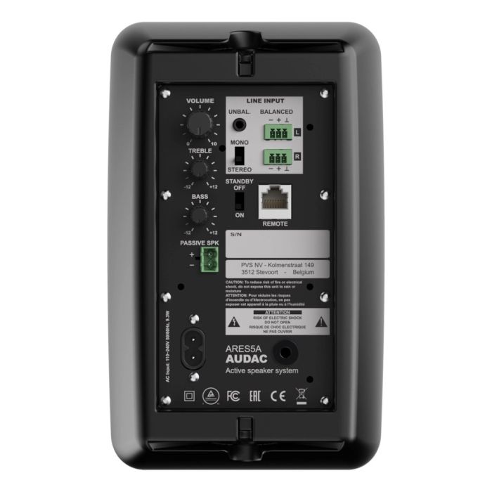 Audac ARES5A/B - 2-smerni aktivni sistem zvučnika 2x40W, crni (par)