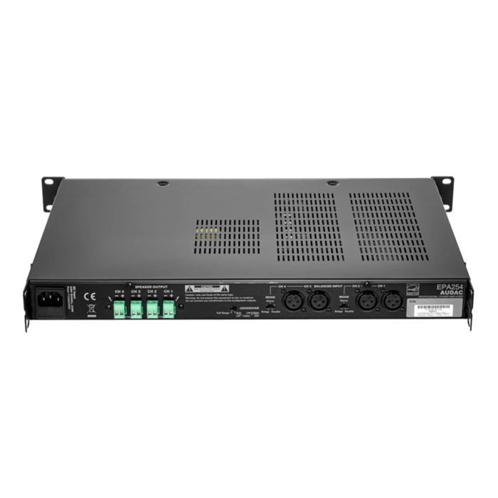 Audac EPA254 - Četvorokanalno energetski efikasno Class-D pojačalo 4x250W sa crossoverom