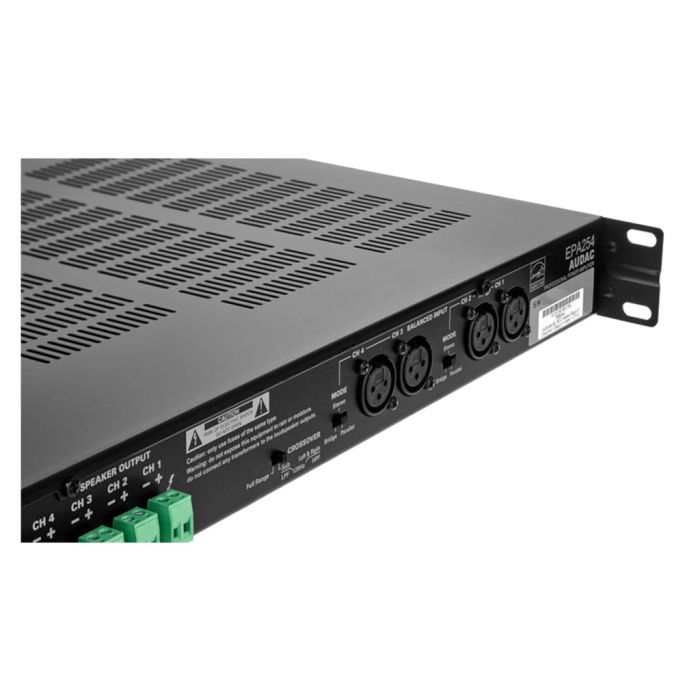 Audac EPA254 - Četvorokanalno energetski efikasno Class-D pojačalo 4x250W sa crossoverom