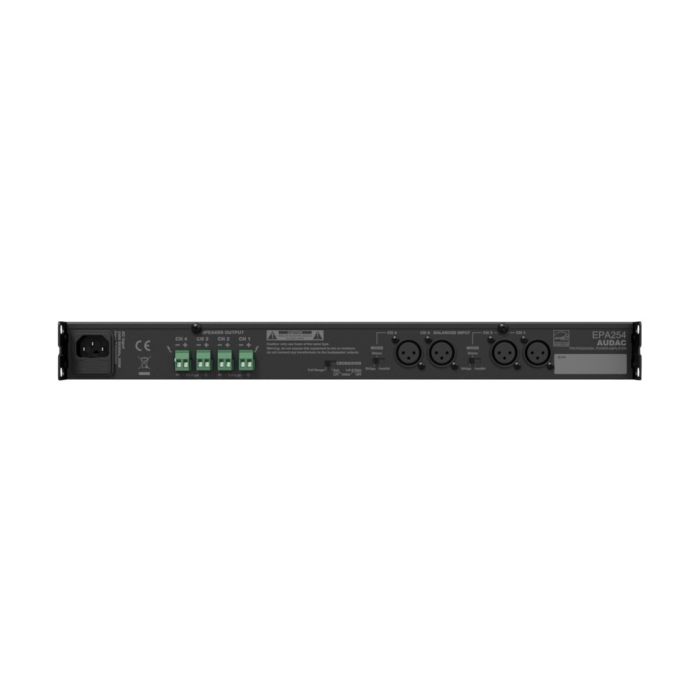 Audac EPA254 - Četvorokanalno energetski efikasno Class-D pojačalo 4x250W sa crossoverom