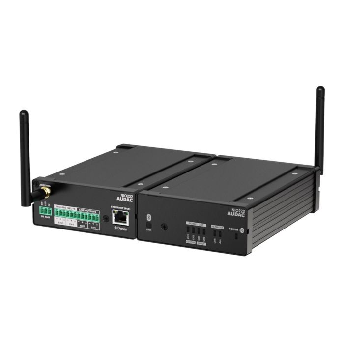 Audac NIO222 - Dante™/AES67 mrežni I/O modul, 2x Mic/Line ulaz + 2x bal. izlaz