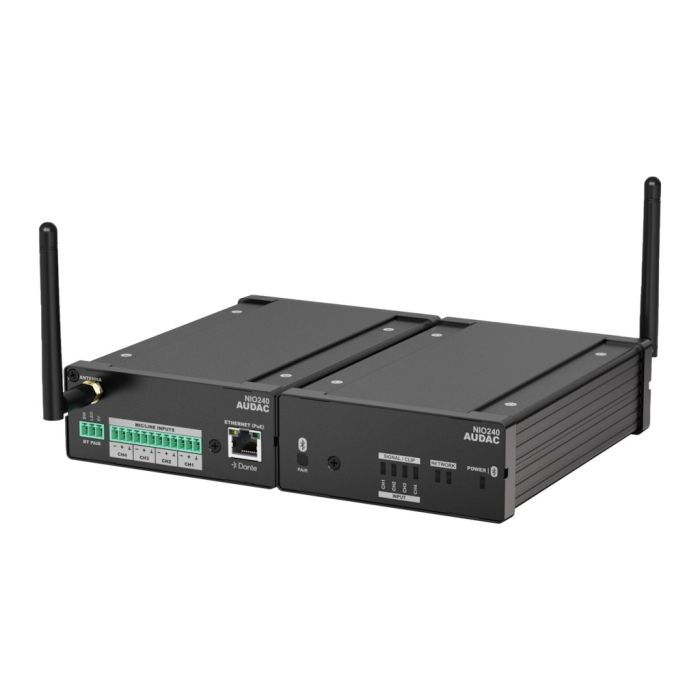 Audac NIO240 - Dante™/AES67 mrežni I/O modul, 4x Mic/Line ulaz