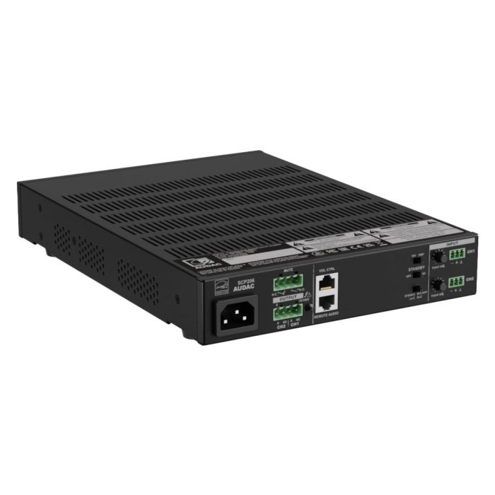 Audac SCP206 - Kompaktno dvojno pojačalo 2×60W, 120W @ 70/100V