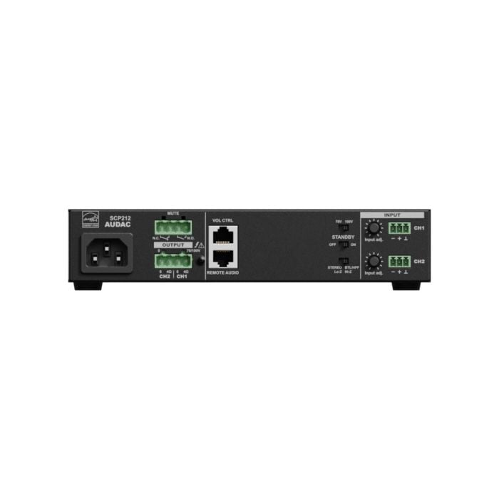 Audac SCP212 - Kompaktno dvojno pojačalo 2×120W, 240W @ 70/100V