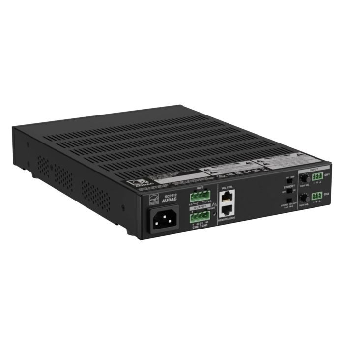 Audac SCP212 - Kompaktno dvojno pojačalo 2×120W, 240W @ 70/100V