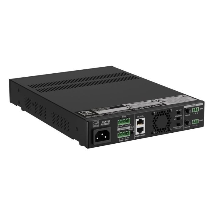 Audac SCP250 - Kompaktno dvojno pojačalo 2×500W, 1000W @ 70/100V