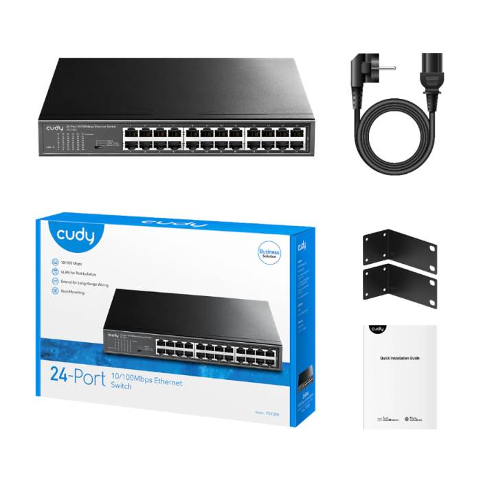 Cudy FS1024 24-portni Fast Ethernet svič, metalno kućište
