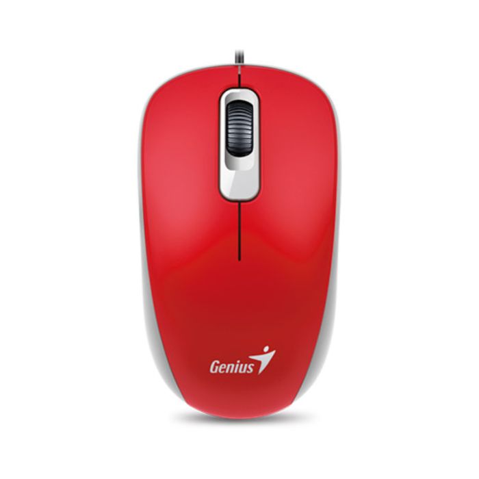 Genius DX-110 USB žičani optički miš — 1000dpi, simetrični, crveni