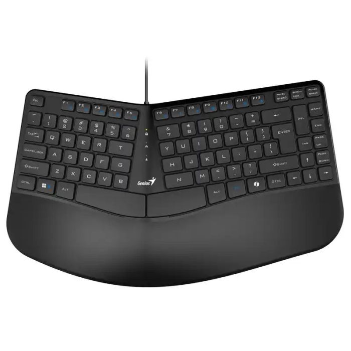 Genius KB-700 ergonomska USB tastatura — YU raspored, 12 hot-key, AI tipka, crna