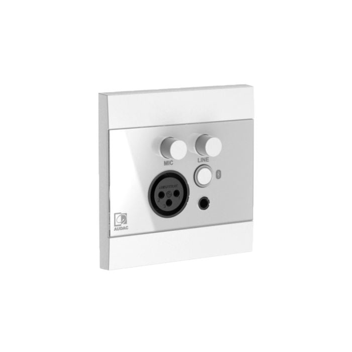 Audac WP225/W - Zidni mikser mikrofon, line i Bluetooth 80×80mm, beli, EU