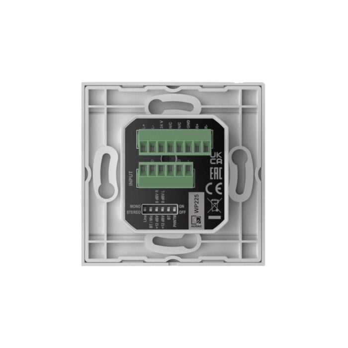 Audac WP225/W - Zidni mikser mikrofon, line i Bluetooth 80×80mm, beli, EU
