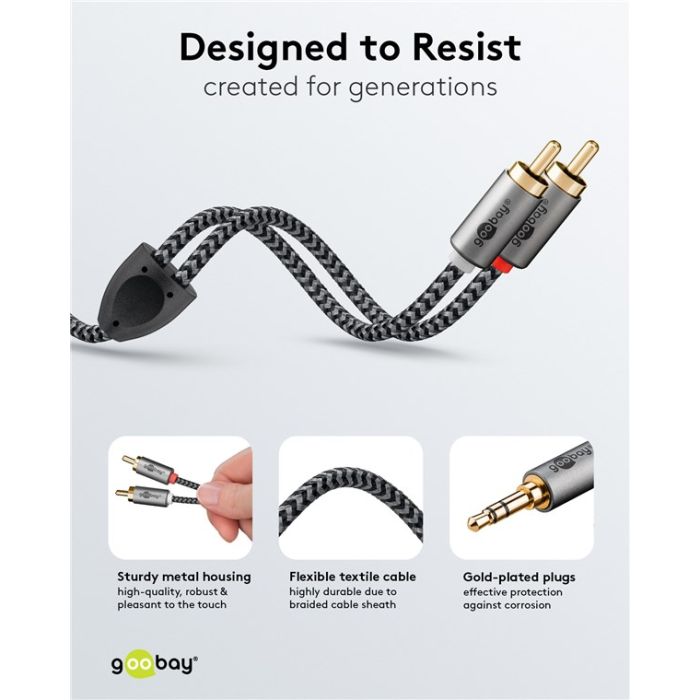 Goobay kabl 3.5mm ST - 2x RCA m