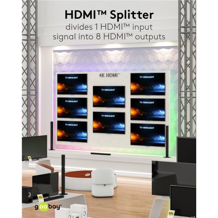 Goobay HDMI spliter 1 na 8 4K