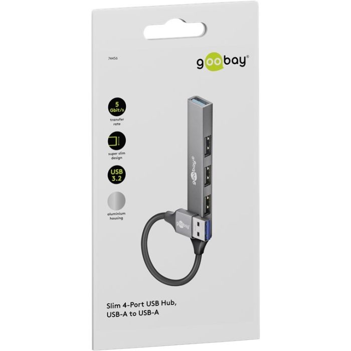 Goobay slim USB hub sa 4 porta USB a 3.2