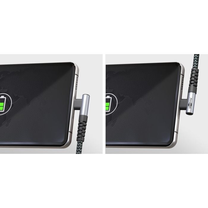 Goobay kabl USB-C m - USB-C m ugaoni 90° tekstilni 60W