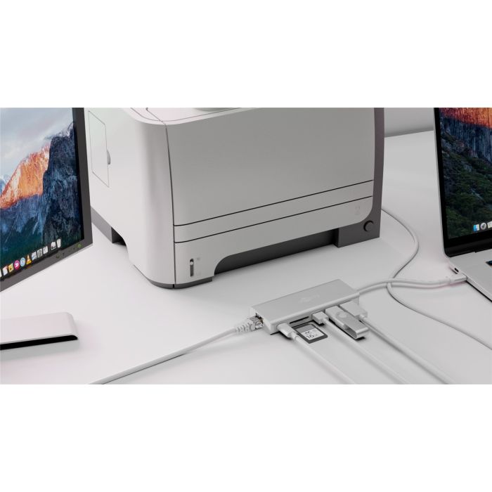 USB-C multiport adapter i čitač kartica USB A, PD, RJ45 i HDMI Goobay