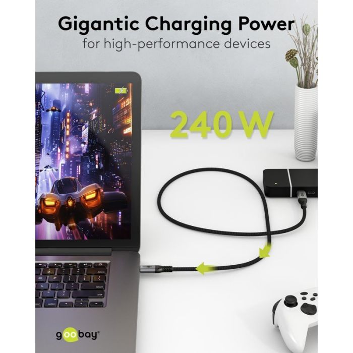 Goobay kabl USB-C m - USB-C m USB4 2.0 240W tekstilni
