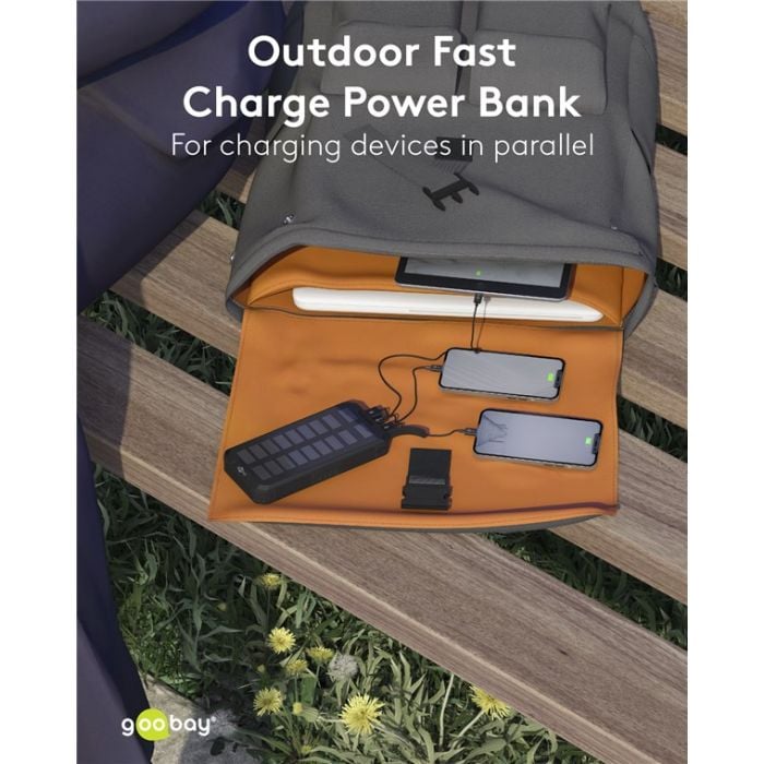 Goobay Solarni Power Bank 20,000mAh sa brzim punjenjem