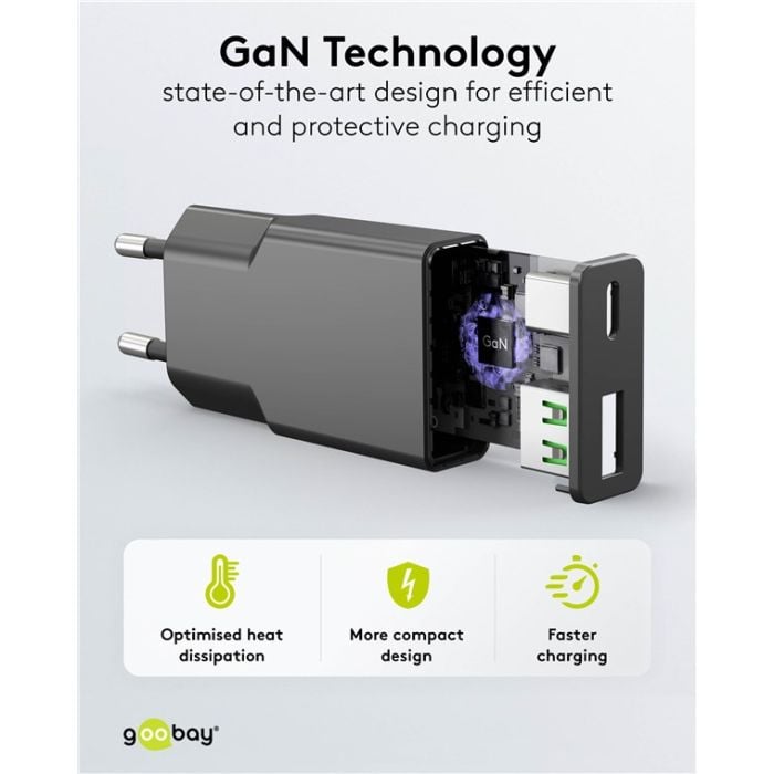 Goobay USB-C dual slim brzi punjač 20W