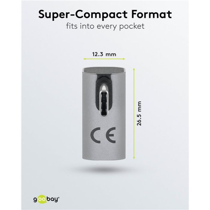 Goobay adapter USB-C 4.0 m-f po uglom Long