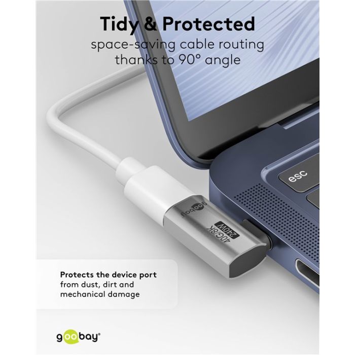 Goobay adapter USB-C 4.0 m-f pod uglom horizontalni