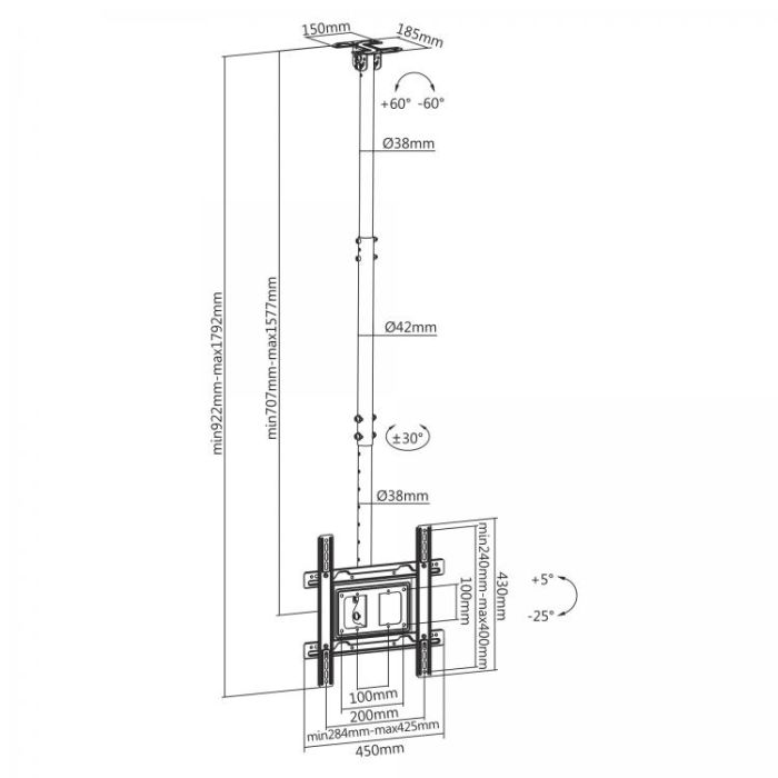 S Box CPLB-9441 plafonski TV nosač 