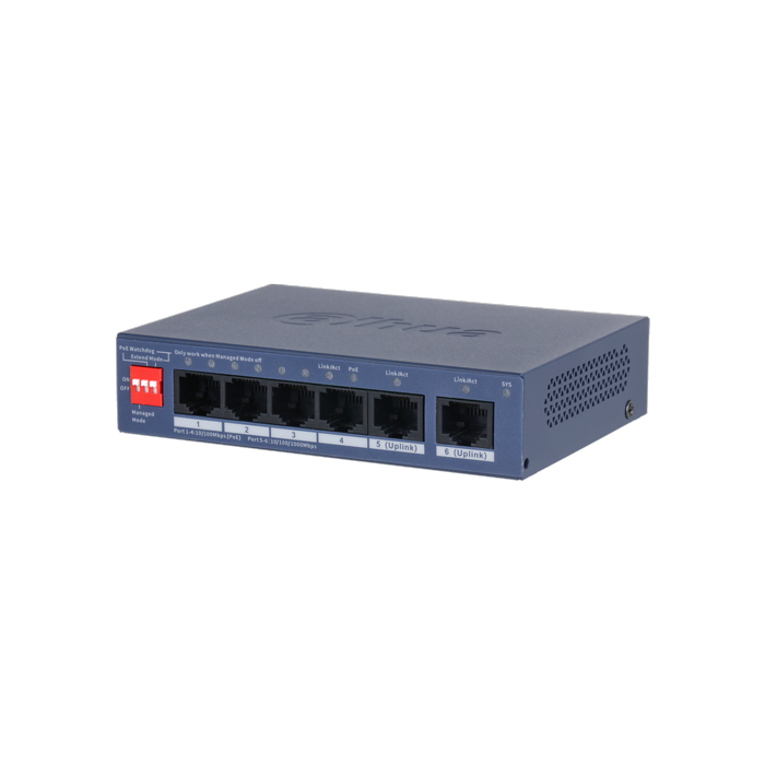 Dahua CS4006-4ET2GT-36 upravljivi Layer 2 PoE 4-portni switch sa 2 gigabitna uplink-a