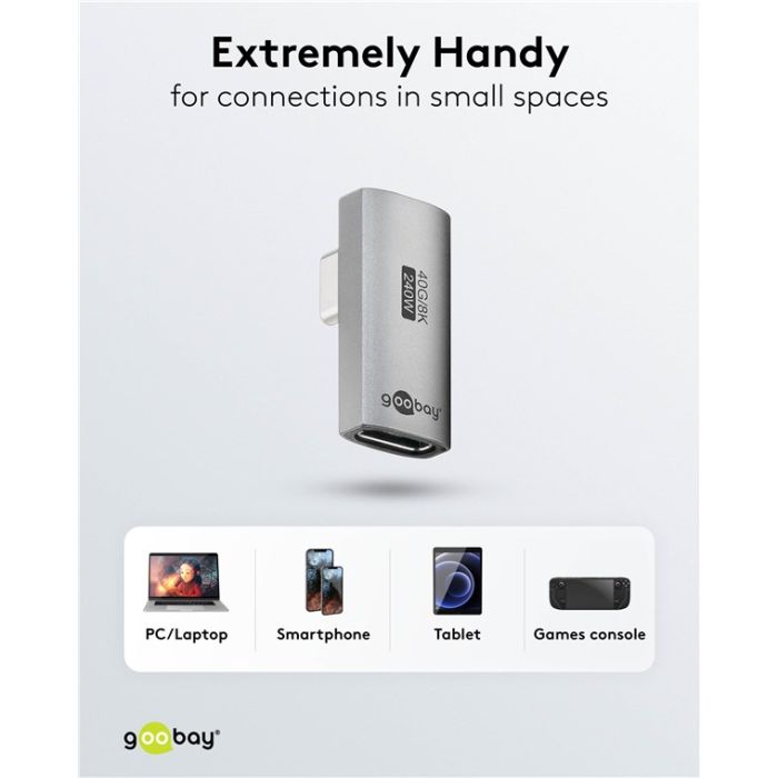 Goobay adapter USB-C 4.0 m-f po uglom Long