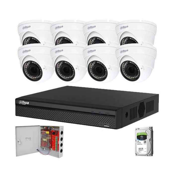 Dahua komplet HDCVI Full HD Dome 8 kamera