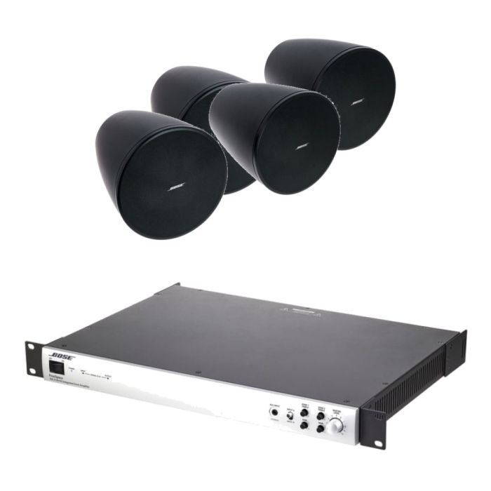 BOSE DesignMax komplet ozvučenja: 4× viseći zvučnik DM6PE, integrisano pojačalo IZA 2120-HZ