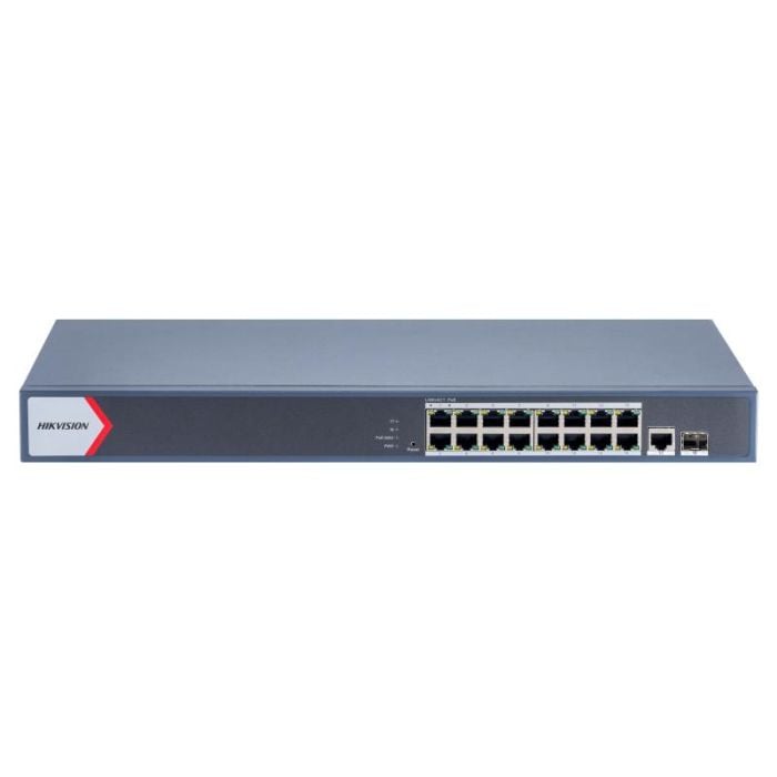 Hikvision DS-3E1518P-EI gigabitni 18-portni (16+1+1) PoE switch