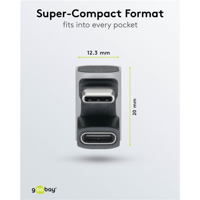 Goobay adapter USB-C 4.0 m-f pod uglom 180°