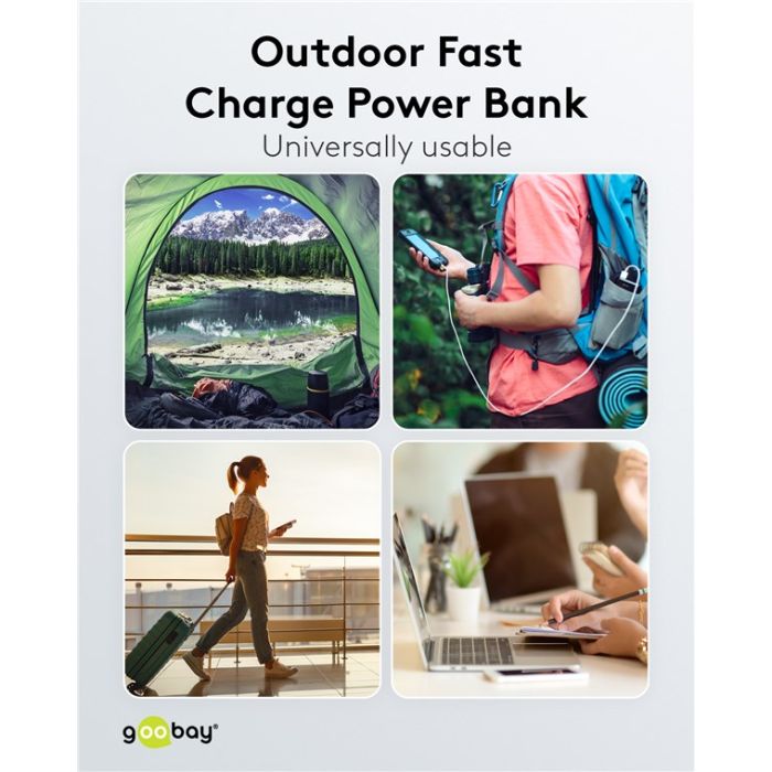 Goobay Solarni Power Bank 20,000mAh sa brzim punjenjem