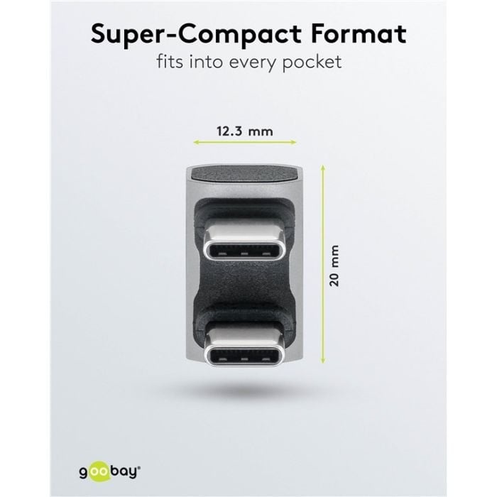 Goobay adapter USB-C 4.0 m-m pod uglom 180°