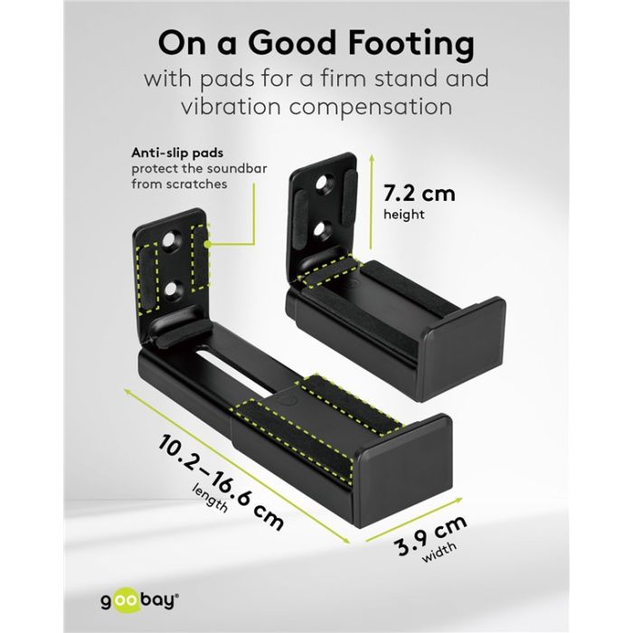 Goobay univerzalni zidni nosač za soundbar zvučnike (crni)