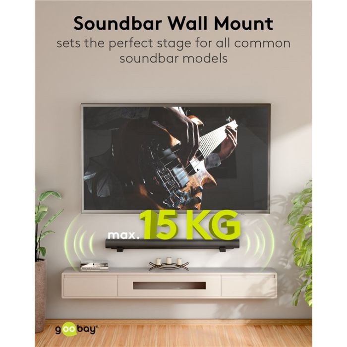 Goobay univerzalni zidni nosač za soundbar zvučnike (crni)