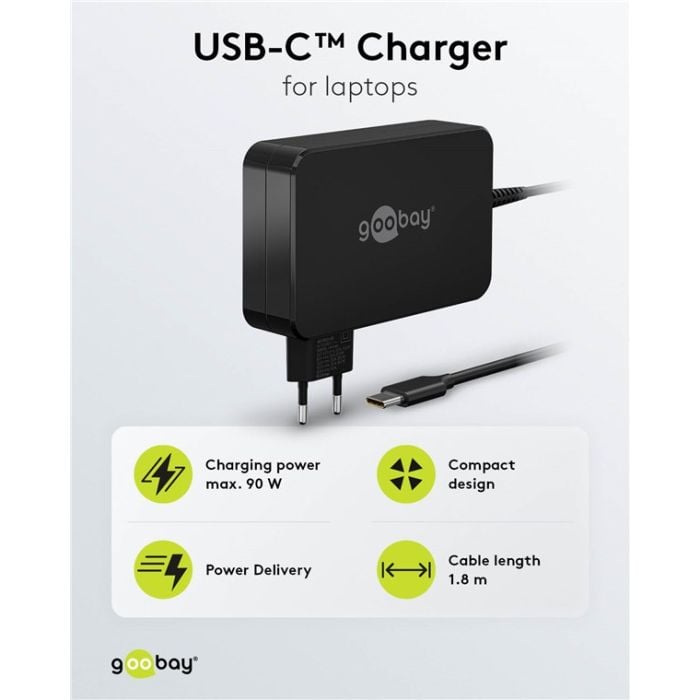 Goobay punjač USB-C 90W (crni)