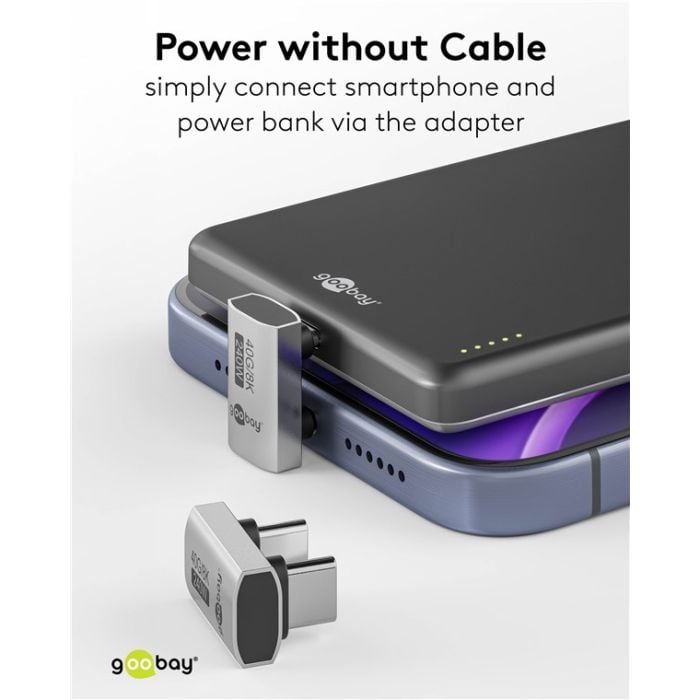 Goobay adapter USB-C 4.0 m-m pod uglom 180°