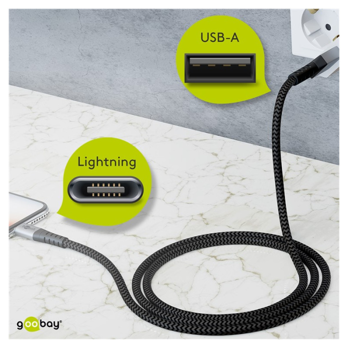 Goobay Lightning - USB A kabl 2m