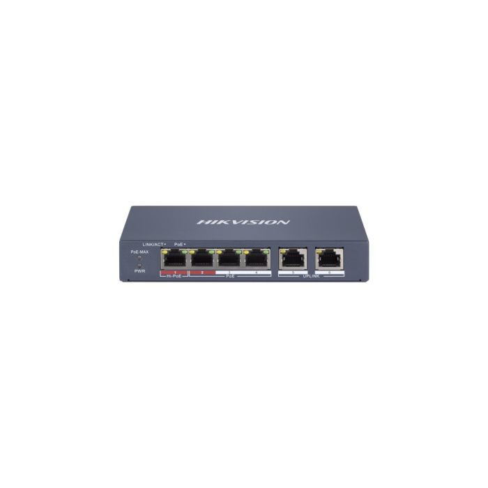 Hikvision DS-3E1106HP-EI 6-portni (4+2) PoE switch