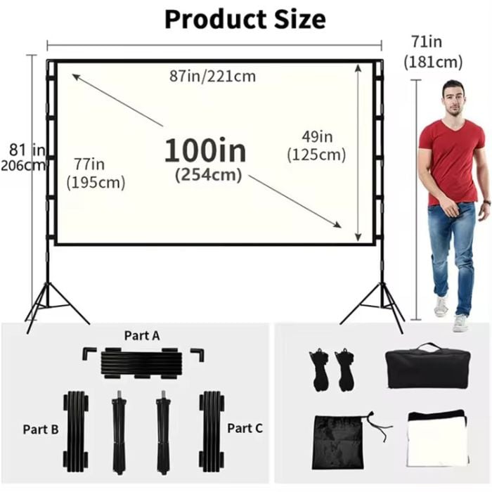 Kettz platno za projektor 100"