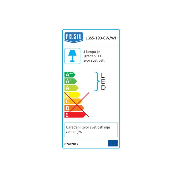 LED brodska lampa 18W LBS5-190-CW/WH