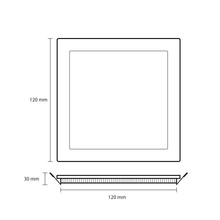 LED ugradna panel lampa 6W toplo bela LUP-P-6/WW